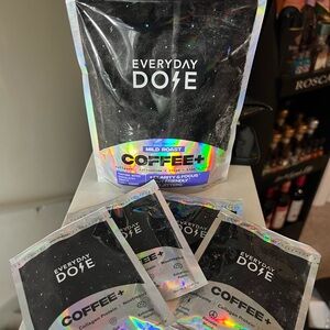 Everyday Dose Coffee+ Mild Roast Mushroom Coffee w/ 4 Single Serve Packets l